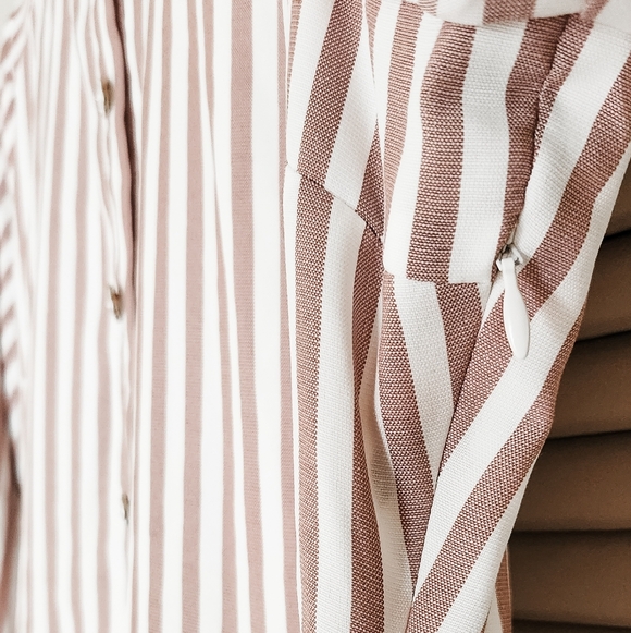 NWT Dainty Jewells XL Pink and White Striped Spring Dress With Floral Buttons - Picture 7 of 10